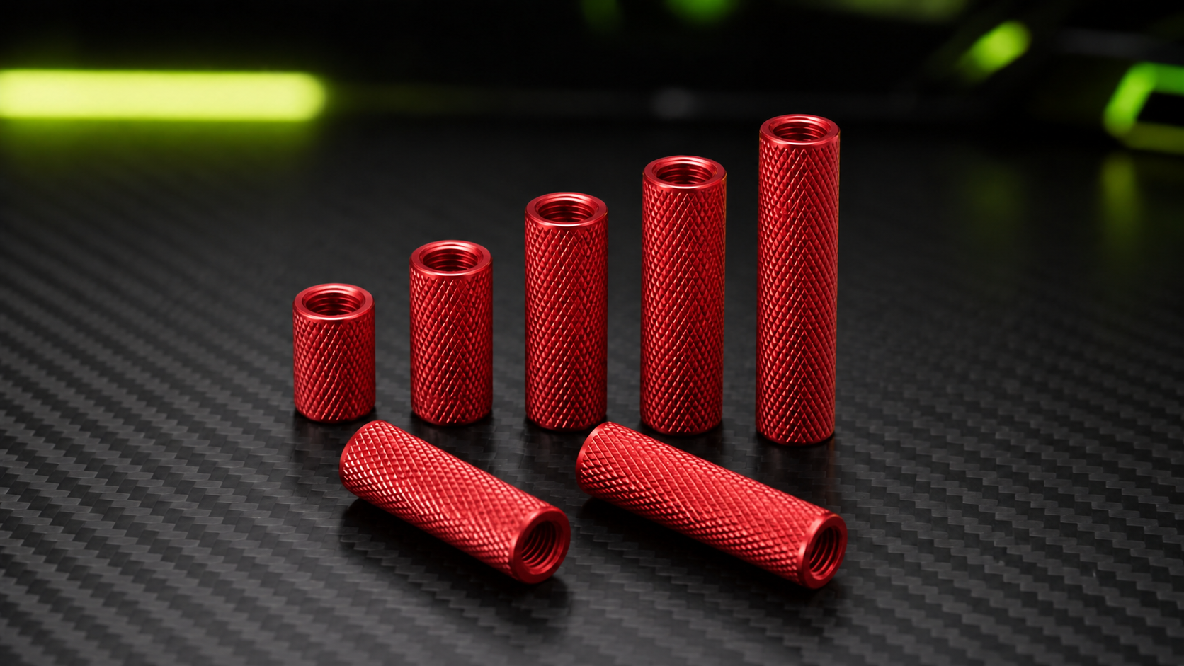 Separadores M3 rojos para montaje Ghost X7